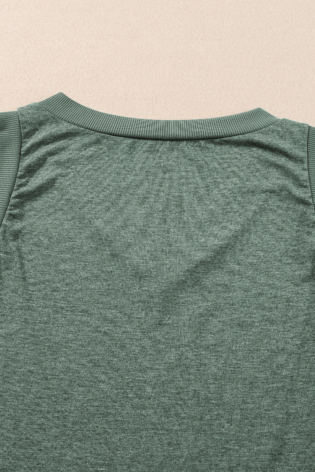 Mist Green Ribbed V Neck Tank