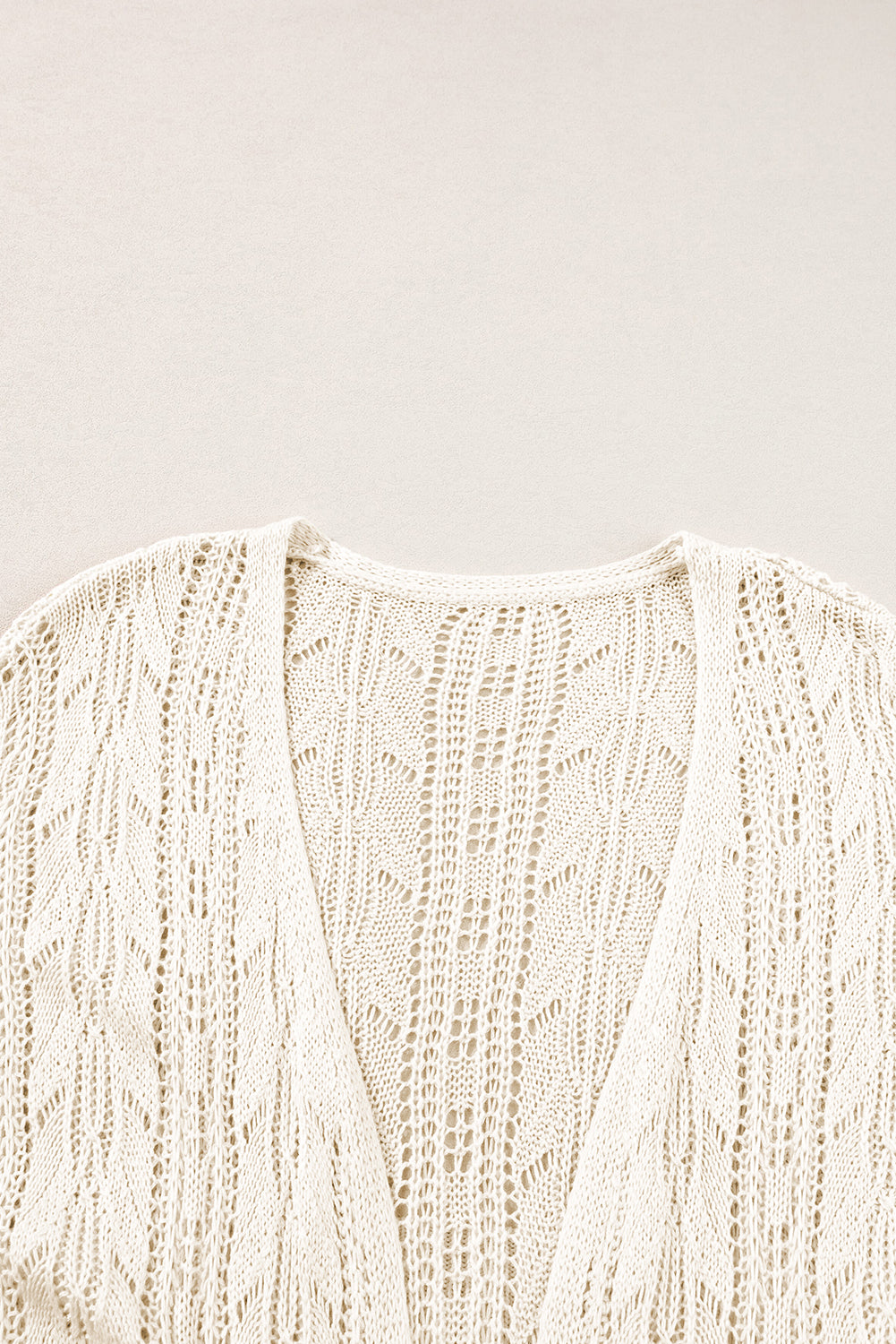 Apricot Openwork Short Sleeve Open Cardigan