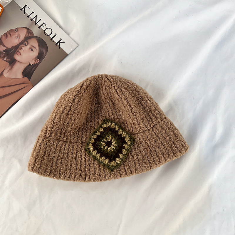 Autumn And Winter Retro Knitted Pot Hat Women