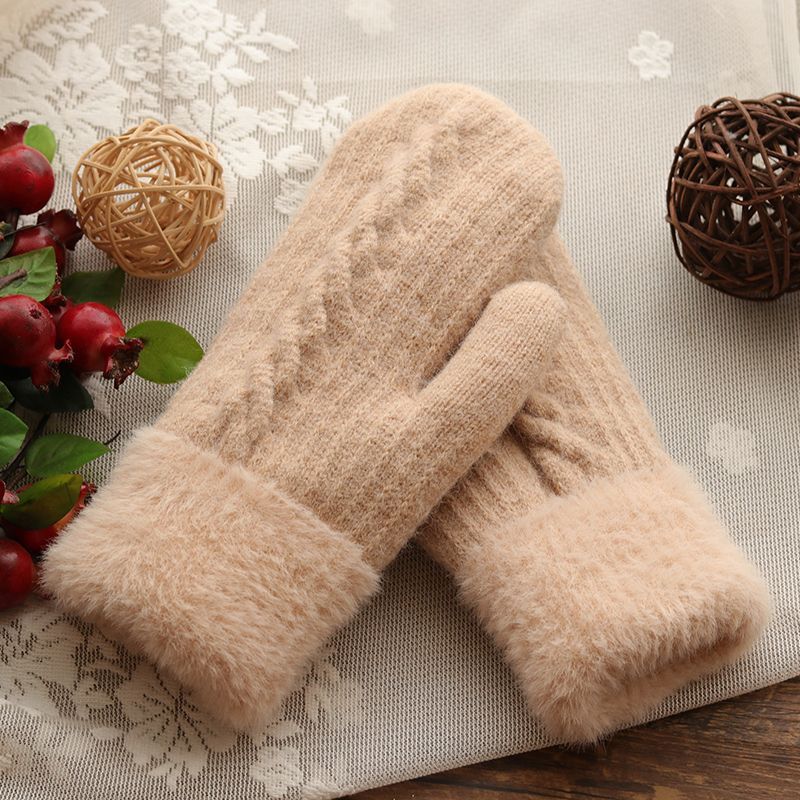 Women's Winter Warm And Cute Riding Gloves With Velvet