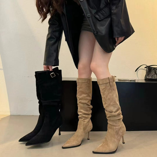 Women's Slimming Pile Style High Leg Boot