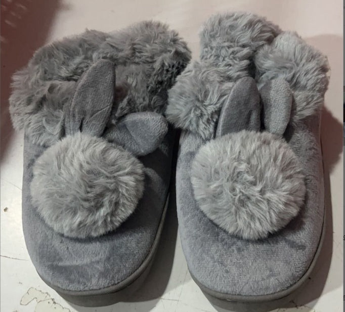 Autumn Winter Cotton Slippers Fur Rabbit Home Warm Thick Bottom Indoor Cotton Shoes Womens Slippers Cute Fluffy Cat Slippers