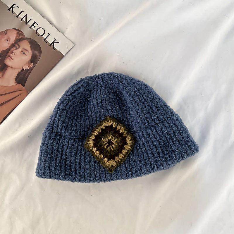 Autumn And Winter Retro Knitted Pot Hat Women