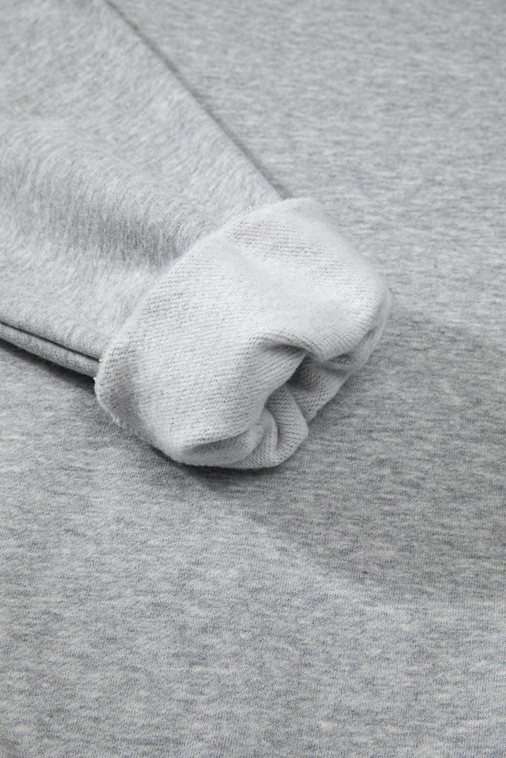 Gray Solid Fleece Lined Drop Shoulder Terry Sweatshirt