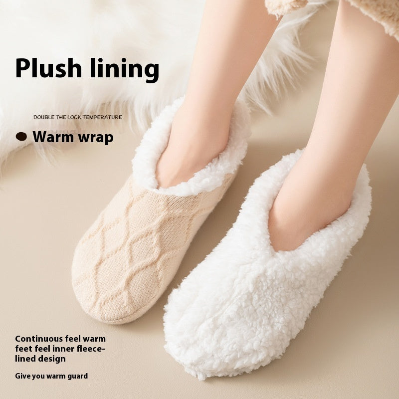 Winter Warm Short Cotton Slipper Socks Unisex Thicken Thermal Plush Home Floor Sock Soft Non-slip Grip Fuzzy Floor Fluffy Socks