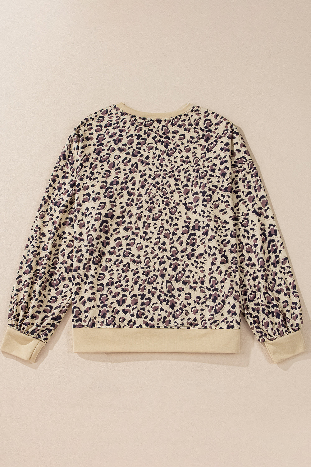 Parchment Leopard Print Crew Neck Sweatshirt