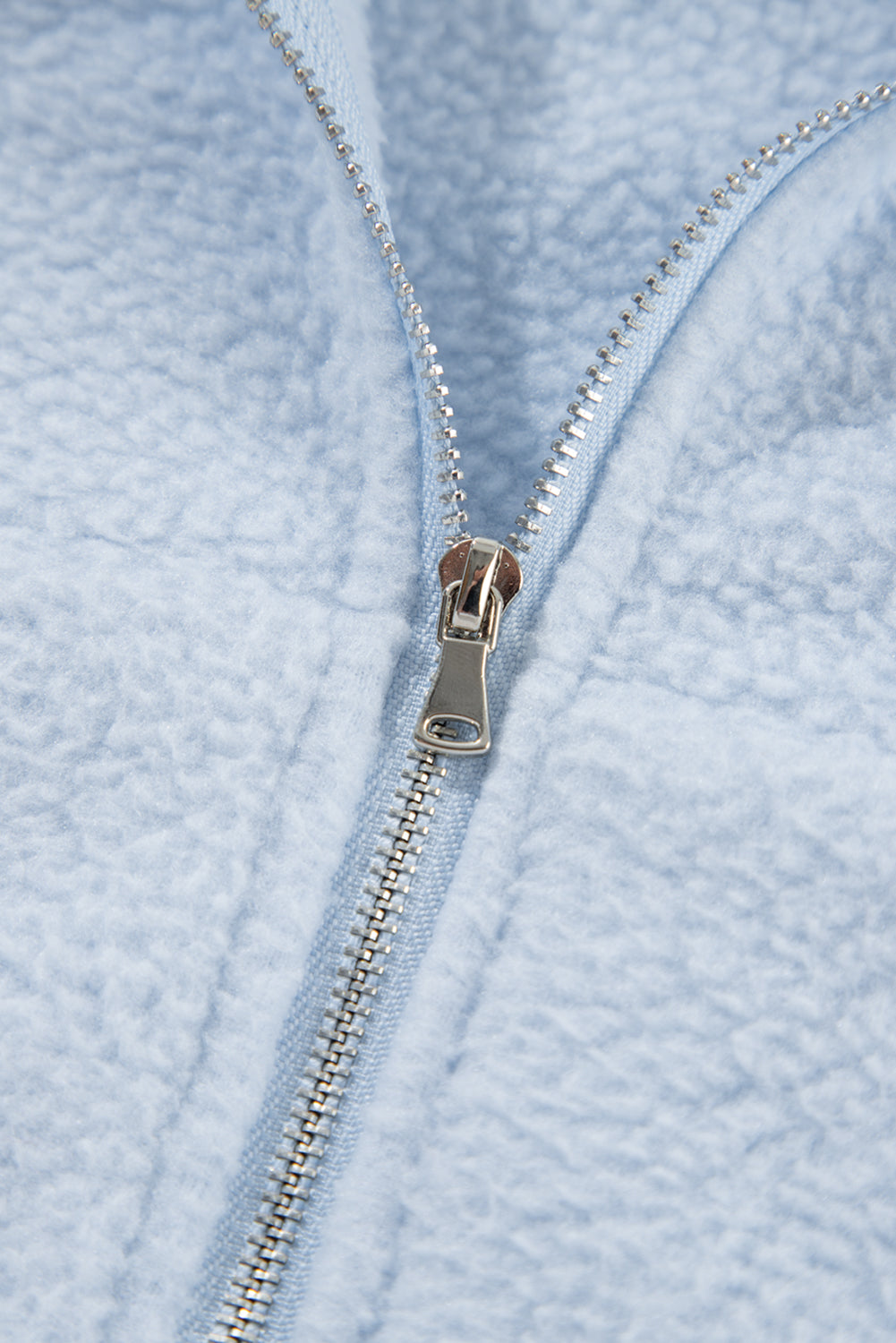 Beau Blue Cropped Sherpa Zip Up Hoodie