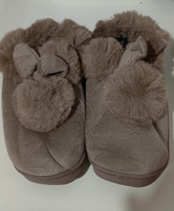 Autumn Winter Cotton Slippers Fur Rabbit Home Warm Thick Bottom Indoor Cotton Shoes Womens Slippers Cute Fluffy Cat Slippers