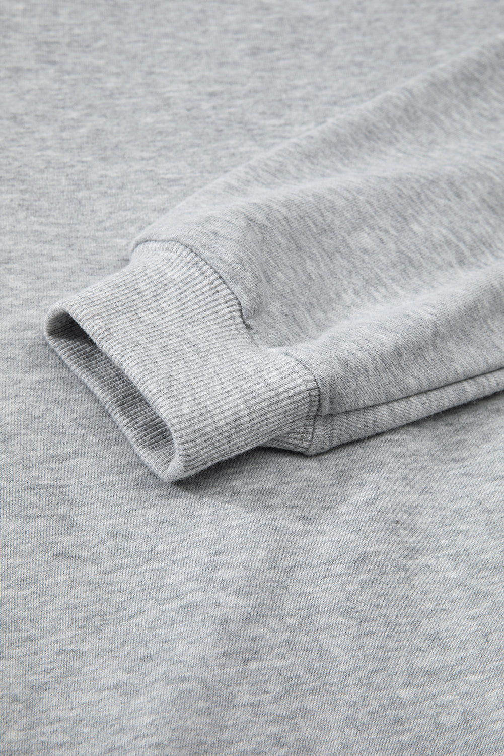 Gray Solid Fleece Lined Drop Shoulder Terry Sweatshirt