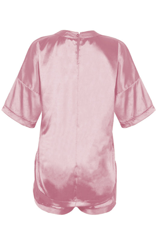 Women's Round Neck Short-Sleeved Pajamas Set