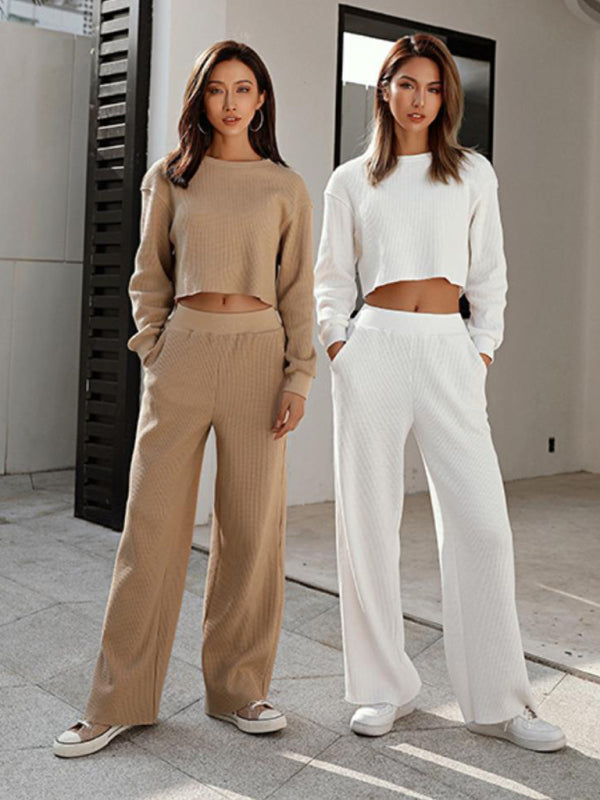 Women's Knit Casual Two-Piece Pants Set