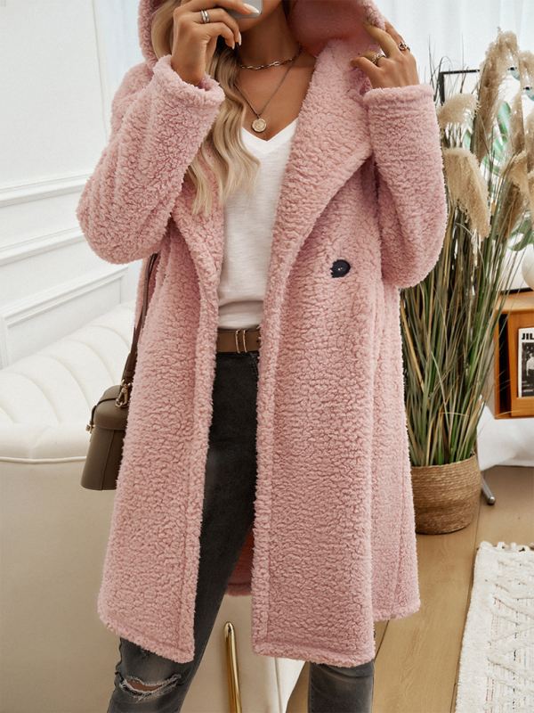 Casual Loose Hooded Plush Coat for Women