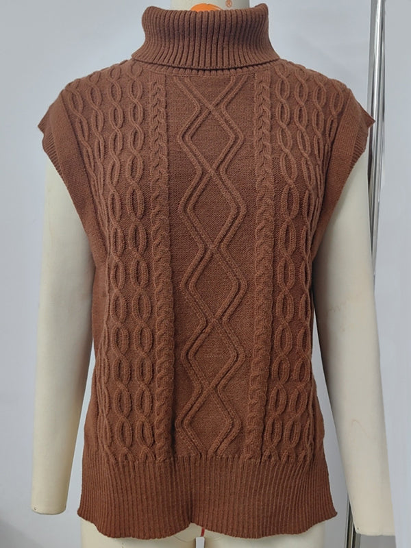 New Casual Turtleneck Sweater Sweater Waistcoat Vest