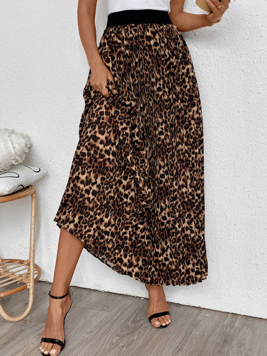 New Leopard Pleated Skirt